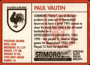 1991 Stimorol NRL #138 Paul Vautin Back